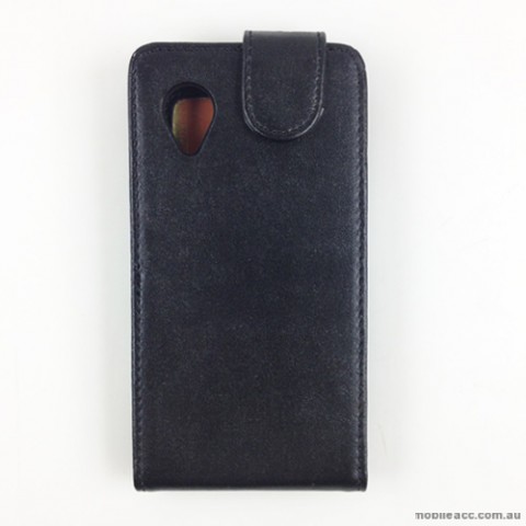 Synthetic Leather Flip Case Cover for LG Google Nexus 5 - Black