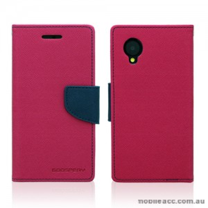 Mercury Goospery Fancy Diary Wallet Case for LG Google Nexus 5 - Hot Pink