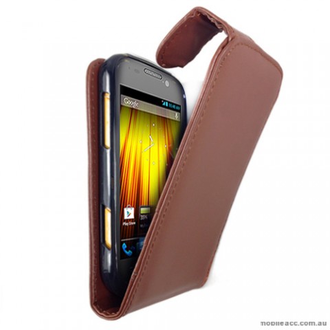 Synthetic Leather Flip Case for Telstra Dave 4G T83 × 2  - Brown