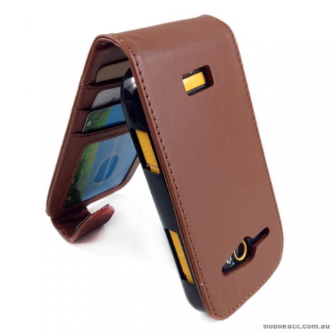 Synthetic Leather Flip Case for Telstra Dave 4G T83 × 2  - Brown