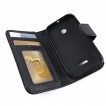 Synthetic Leather Wallet Case for Huawei Ascend Y210 - Black
