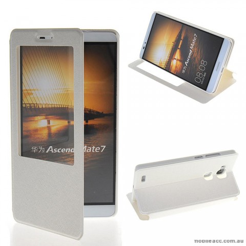 Huawei Ascend Mate 7 Window View Flip Cover - White