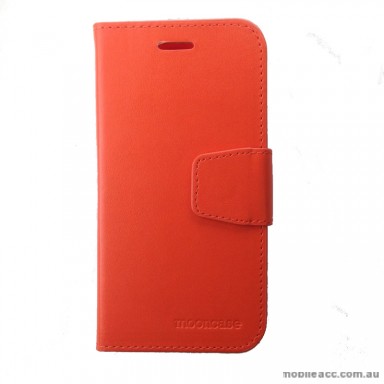 Synthetic Leather Wallet Case for Telstra Tough Max T84 Orange
