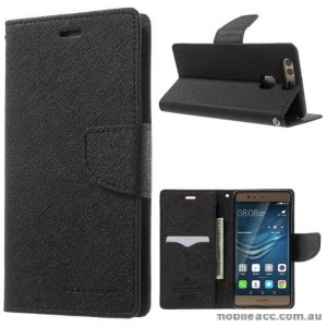 Korean Mercury Fancy Diary Wallet Case Cover For Huawei P9 - Black