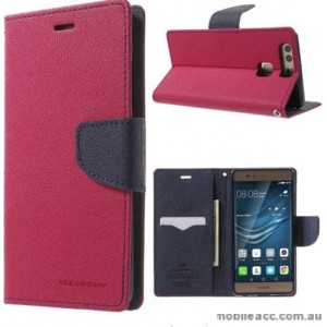 Mercury Goospery Fancy Diary Wallet Case Cover For Huawei P9 - Hot Pink