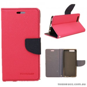 Mooncase Stand Wallet Case For Huawei P10 Plus Hot Pink 