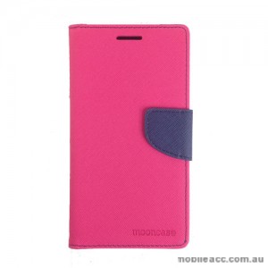 Universal Fancy Diary Stand Wallet Case Size 4 - Hot Pink