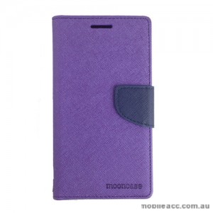 Universal Fancy Diary Stand Wallet Case Size 4 - Purple