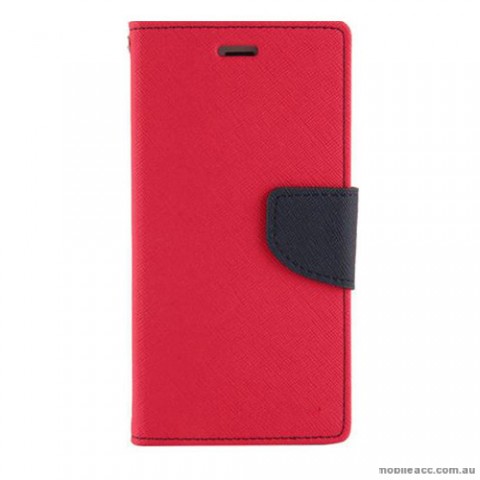 Universal Fancy Diary Stand Wallet Case Size 4 - Red