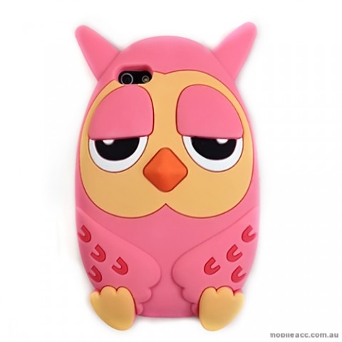 Owl 3D Silicone Case Cover for iPhone 5/5S/SE - Light Pink