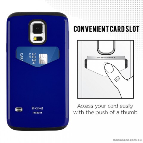 Korean Mercury iPocket Card Bumper Case for Samsung Galaxy S6 - Dark Blue