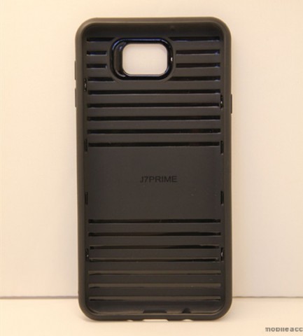 Rugged Shockproof Tough Back Case For Samsung Galaxy J7 Prime - Black
