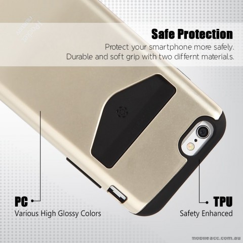 iPhone 6+/6S+  Korean Mercury iPocket Card Bumper Case - Gold