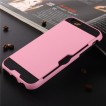 Rugged Shockproof Tough Back Case With Side Card Slot For iPhone  6+/6S+ - Light Pink