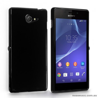 TPU Gel Case Cover for Sony Xperia M2 - Black