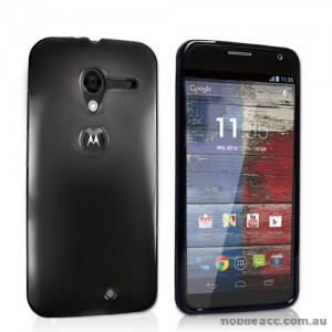 TPU Gel Case Cover for Motorola Moto X - Smoke Black