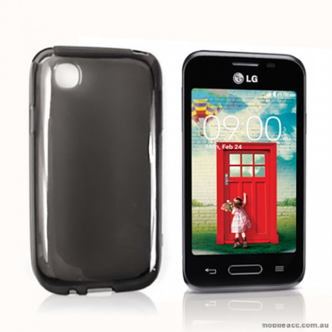 TPU Gel Case Cover for LG L40 - Smoke Black