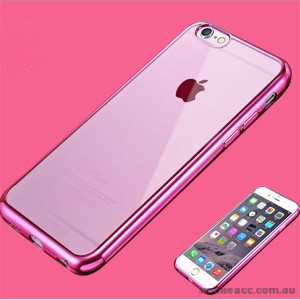 Rubber Metal Bumper Frame TPU Gel Back Case Cover Skin For iPhone 6/6S - Pink
x2