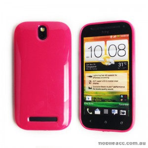 TPU Gel Case for HTC One SV - Hot Pink