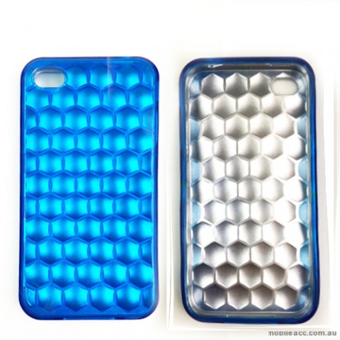TPU Gel Honeycomb Case for iPhone 4/4S - Grey