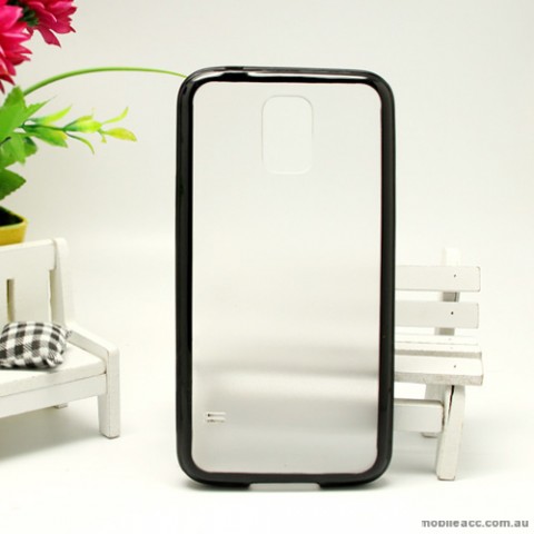 Transparent TPU   PC Case Cover for Samsung Galaxy S5 - Black