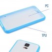 Transparent TPU   PC Case Cover for Samsung Galaxy S5 - Blue