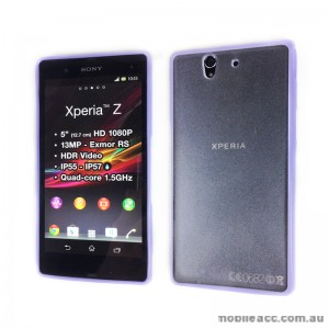 TPU Round and PC Back Case for Sony Xperia Z - Purple