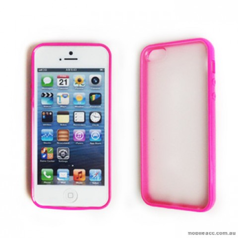 Dual Design TPU   PC Back Case for iPhone 5/5S/SE - Pink