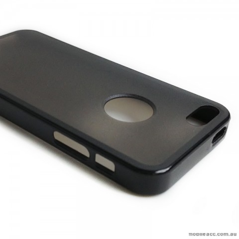 TPU   PC Back Case with Window for Apple iPhone 5/5S/SE - Black 