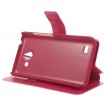 Stand Leather Wallet Case Cover for Huawei Ascend Y550 - Rose
