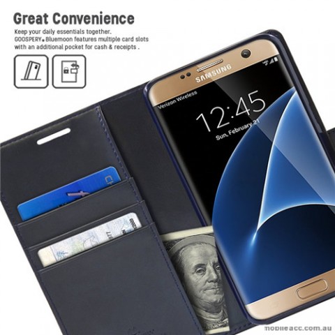 Mercury Blue Moon Diary Wallet Case for Samsung Galaxy S7 Navy