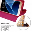 Korean Mercury Canvas Diary Wallet Case For Samsung Galaxy S7 - Hot Pink