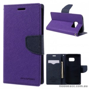 Korean Mercury Fancy Diary Wallet Case For Samsung Galaxy S7 Purple