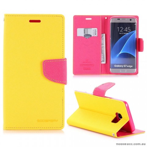 Korean Mercury Fancy Diary Wallet Case For Samsung Galaxy S7 Yellow
