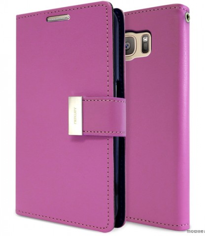 Mercury Rich Diary Wallet Case for Samsung Galaxy S7 Purple