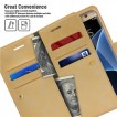 Mercury Mansoor Diary Double Sided Wallet Case for Samsung Galaxy S7 Gold
