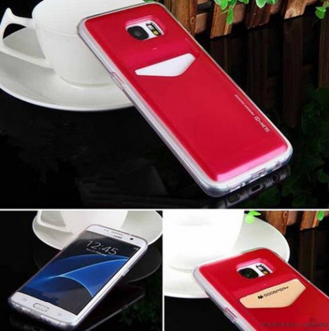 Mercury Slim Plus Card Pocket Case for Samsung Galaxy S7 - Hot Pink