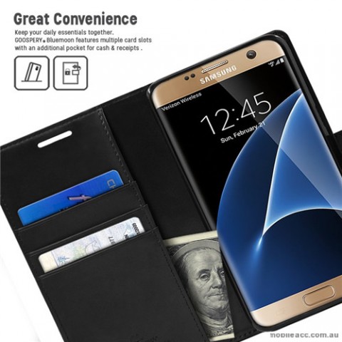 Mercury Blue Moon Diary Wallet Case for Samsung Galaxy S7 Edge Black 