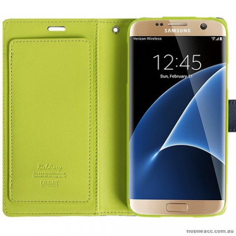 Mercury Rich Diary Wallet Case for Samsung Galaxy S7 Edge Navy 