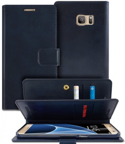 Mercury Mansoor Diary Double Sided Wallet Case for Samsung Galaxy S7 Edge Navy