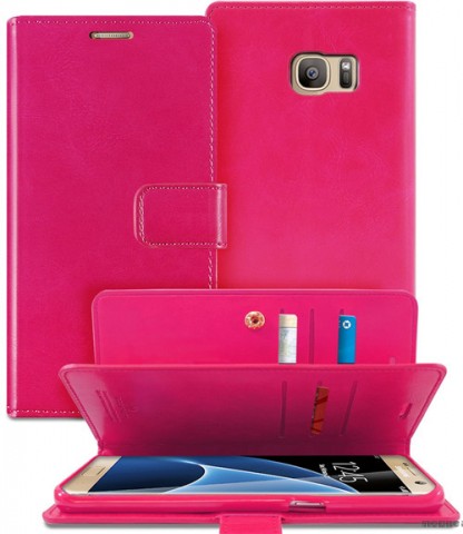 Mercury Mansoor Diary Double Sided Wallet Case for Samsung Galaxy S7 Edge Hot Pink