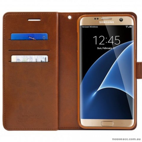 Mercury Mansoor Diary Double Sided Wallet Case for Samsung Galaxy S7 Edge Brown