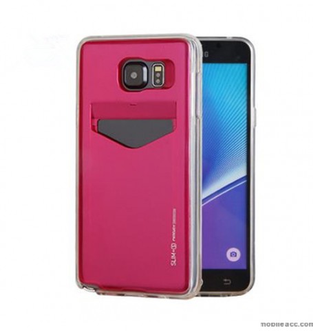 Mercury Slim Plus Card Pocket Case for Samsung Galaxy S7 Edge - Hot Pink
