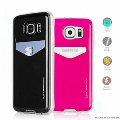 Mercury Slim Plus Card Pocket Case for Samsung Galaxy S7 Edge - Hot Pink