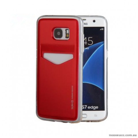 Mercury Slim Plus Card Pocket Case for Samsung Galaxy S7 Edge - Red