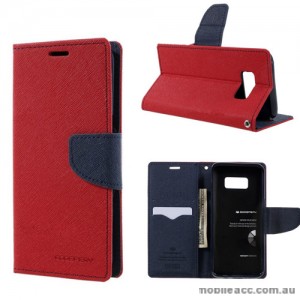 Korean Mercury Fancy Diary Wallet Case For Samsung Galaxy S8 - Red