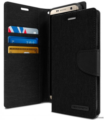 Mercury Goospery Canvas Diary Stand Wallet Case Cover For Samsung Galaxy S8 Black