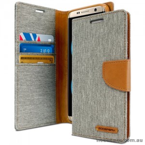 Mercury Goospery Canvas Diary Stand Wallet Case Cover For Samsung Galaxy S8 Grey