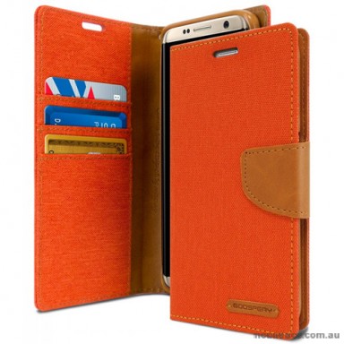Mercury Goospery Canvas Diary Stand Wallet Case Cover For Samsung Galaxy S8 Orange