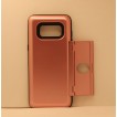 Slide Bumper Stand Case With Card Holder For Samsung Galaxy S8 Plus - Rose Gold